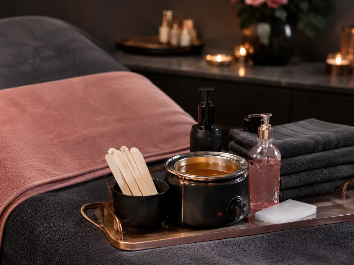 Waxing service in a beauty treatment room