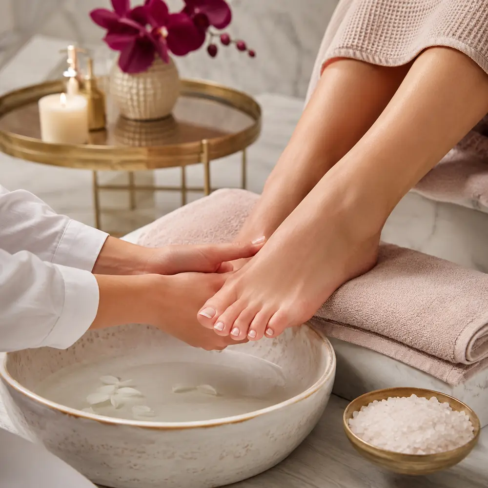 Relaxing spa pedicure treatment
